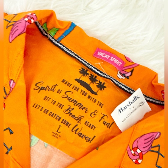 Vacay Sport  Orange Shirt with Pink Flamingos - Picture 2 of 3